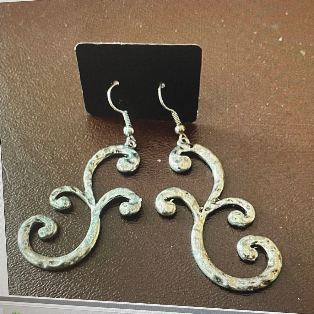 Silver Swirl Dangle Earrings